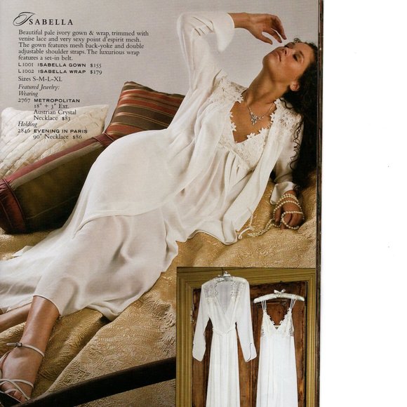 Isabella ivory bridal nightgown - Picture 3 of 10